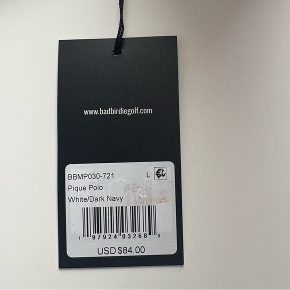 Men’s Bad Birdie Golf Red White & Bad Polo Shirt Large MSRP $84 - Picture 3 of 7